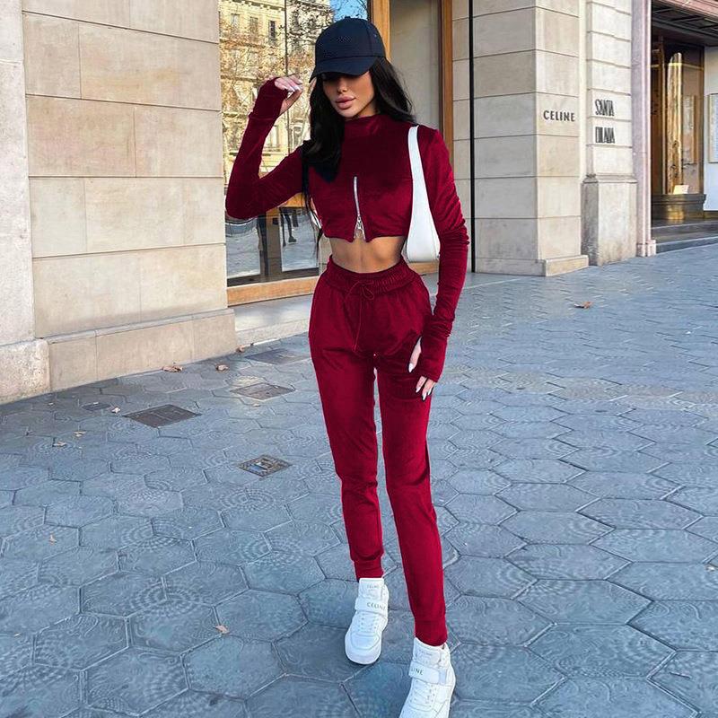 Dame Cropped Fleece Activewear Sæt Stilla