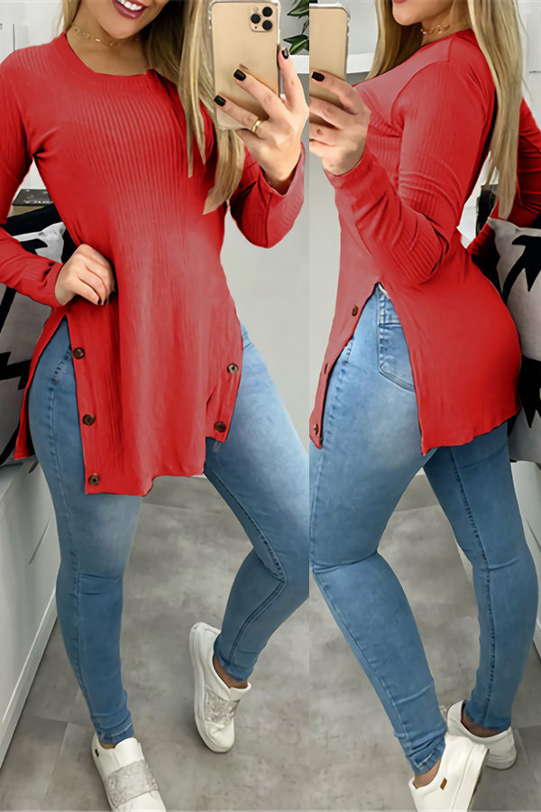Stilla | Knap Spalte Asymmetrisk Tunika Top