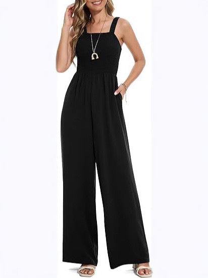 Dame jumpsuit med bred ben og smal overdel Stilla
