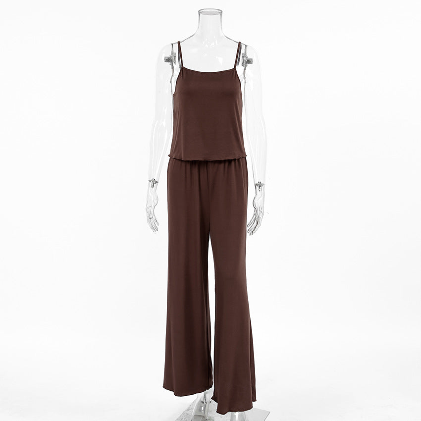 Damer afslappet jumpsuit med smalle stropper og bredt ben Stilla