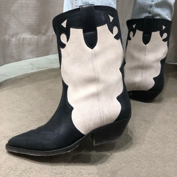 Femme Spidstue Western-stil Støvletter Stilla