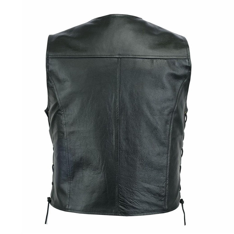 Herrer Premium Læder Motorcykel Veste Stilla