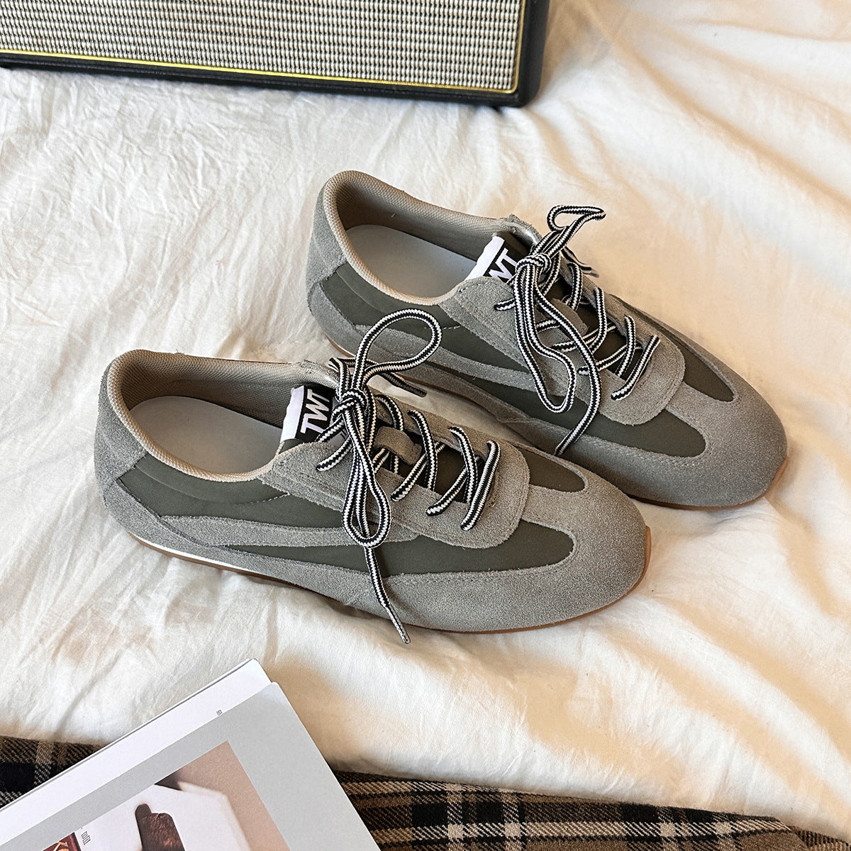 Femme SUEDE Snøre Retro Sneakers Stilla