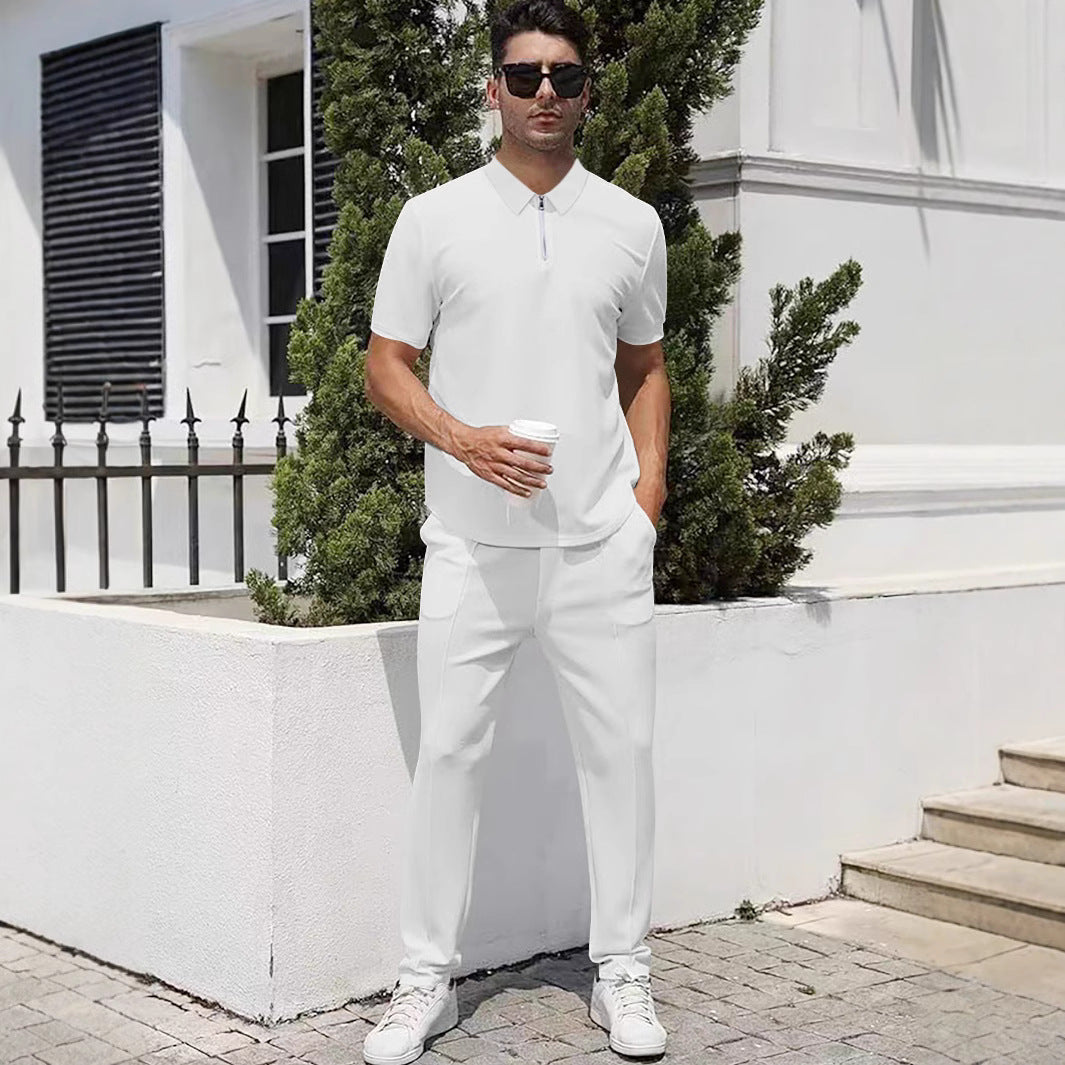 Herrer Sportivt Polo-shirt med funktionel lynlås og elegant snit Stilla