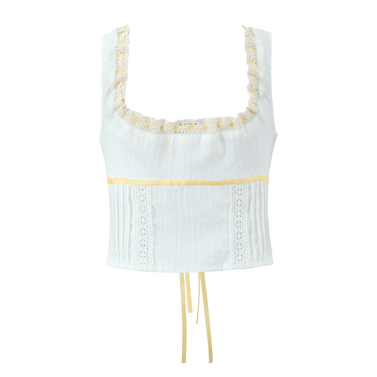Dame Crop-top med fine blonde accenter og justerbar talje snor Stilla