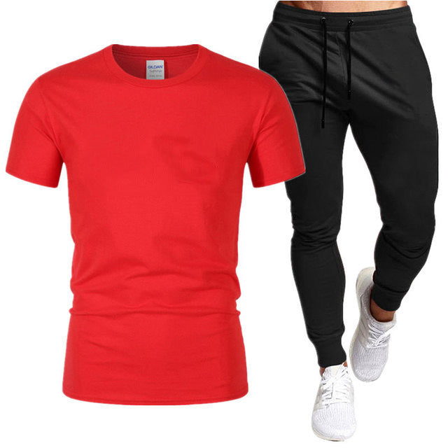 Herrer sporty træningssæt med t-shirt og joggebukser Stilla
