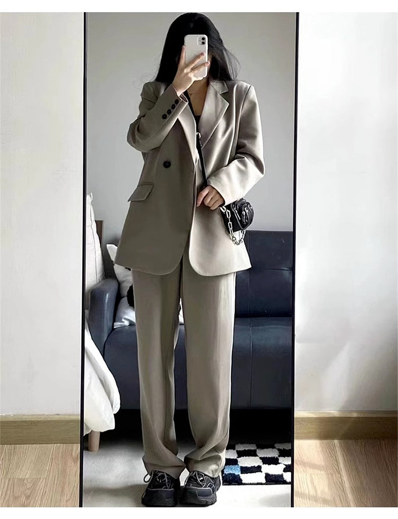 Femme skræddersyet oversized blazer og buksedragt sæt Stilla