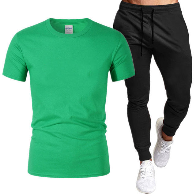 Herrer sporty træningssæt med t-shirt og joggebukser Stilla