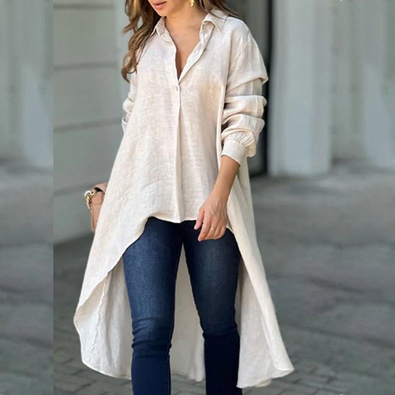 Dame afslappet langærmet bluse Stilla