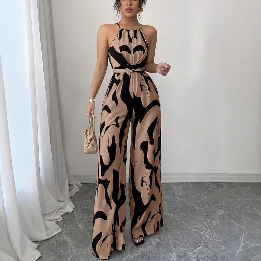Dame Fashion Jumpsuit med spaghetti-remme og vide ben Stilla