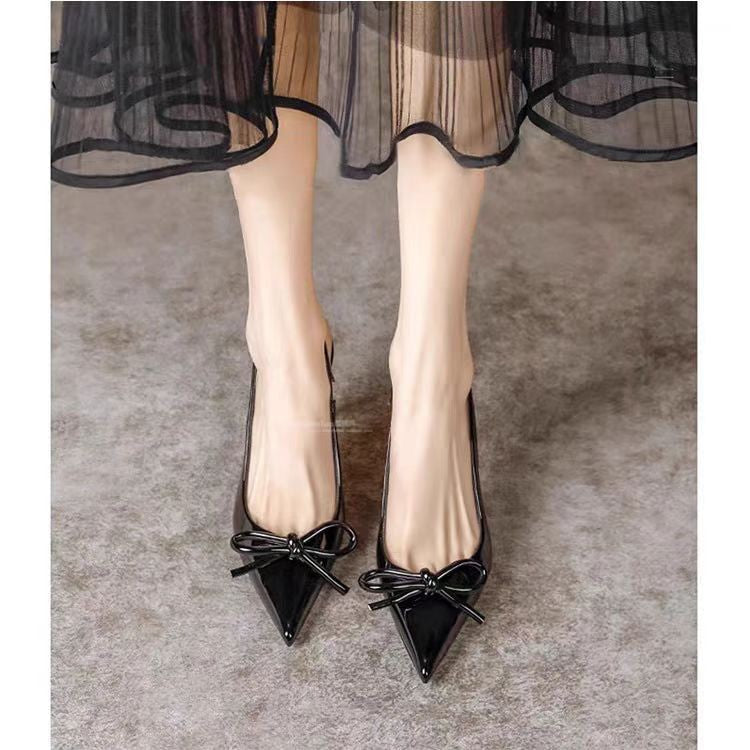 Femme Slingback spidse hæl sko med sløjfedetalje Stilla