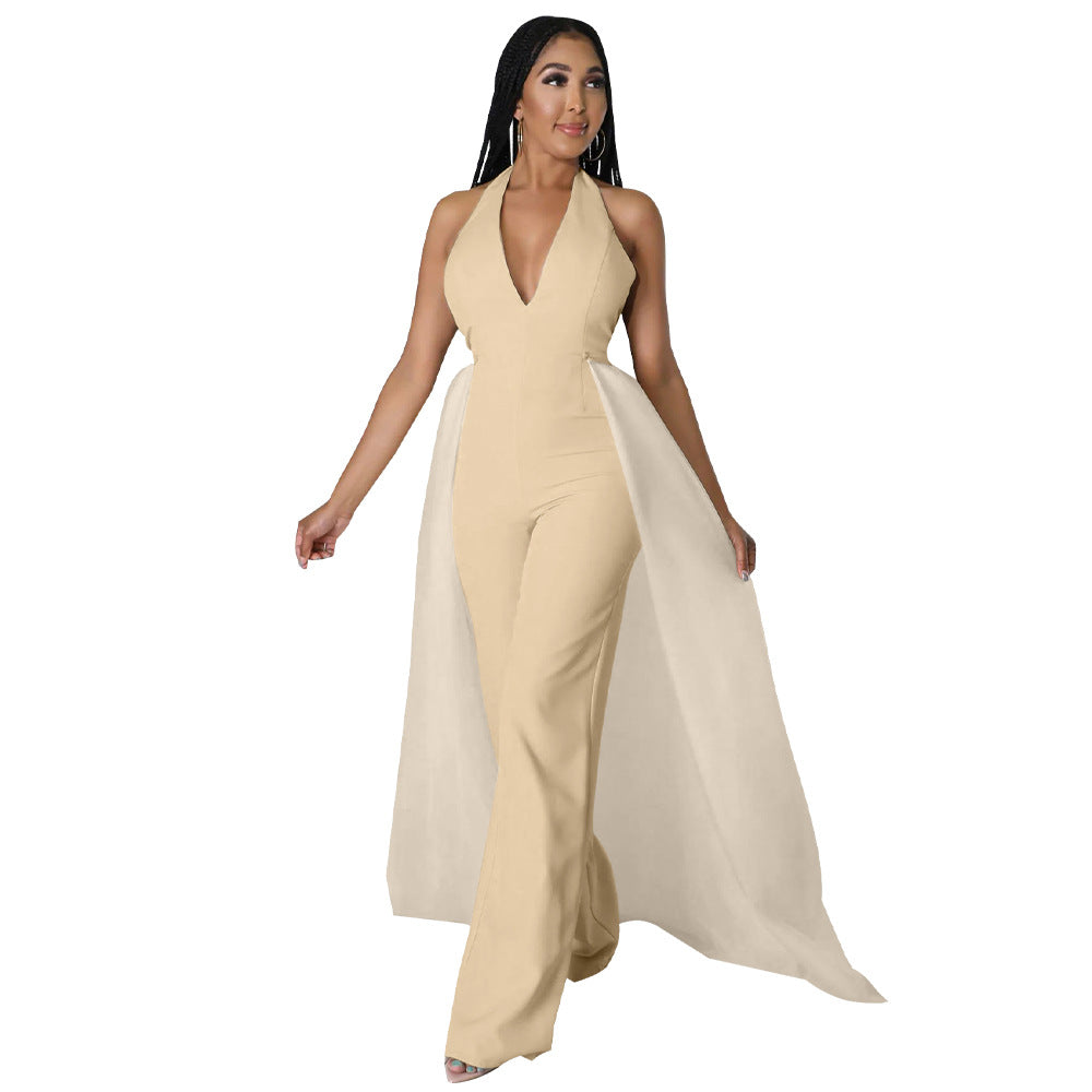 Dame Jumpsuit med elegant indpakningsoverdel og højhalset design Stilla