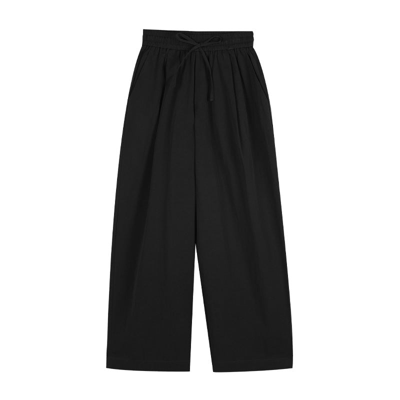 Dame bred stofbukser med elastisk talje og sidelomme snor Stilla