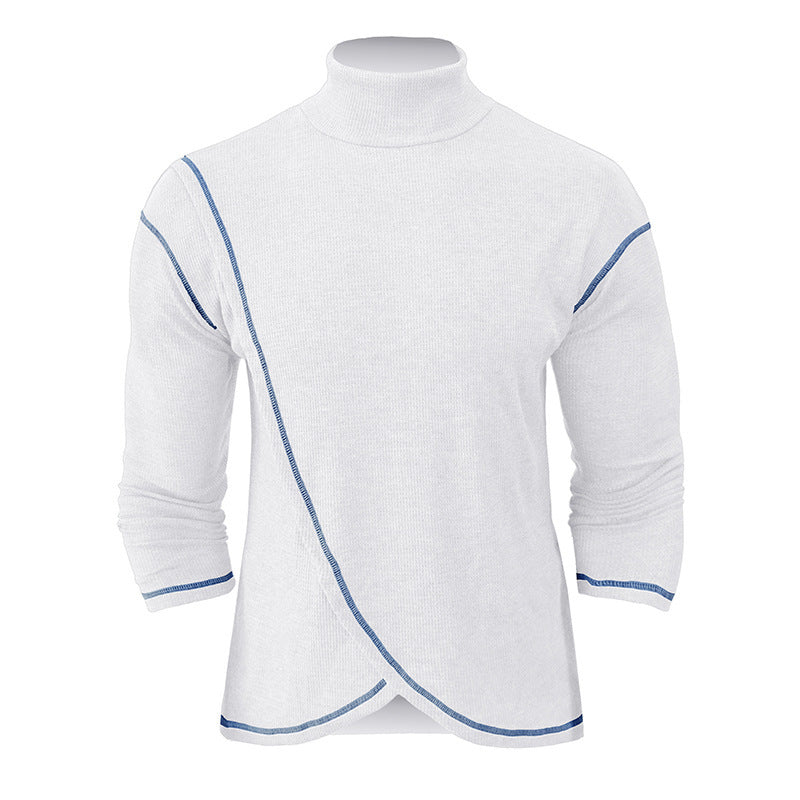 Herrer Ståkrave Pullover med kontrasterende kanter Stilla