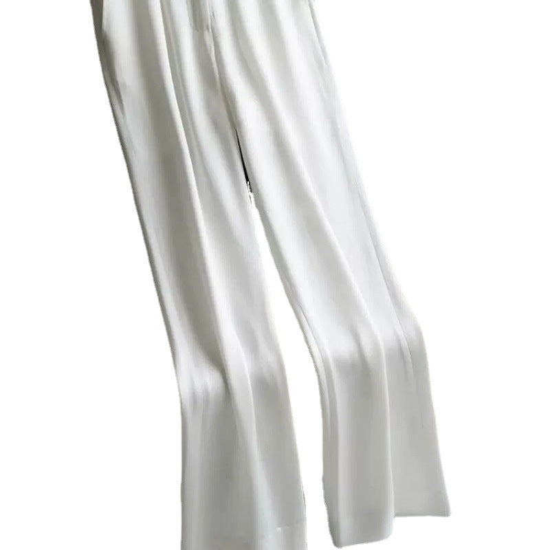 Dame elegant højglansbukser med smal pasform og komfortabel elastisk talje Stilla