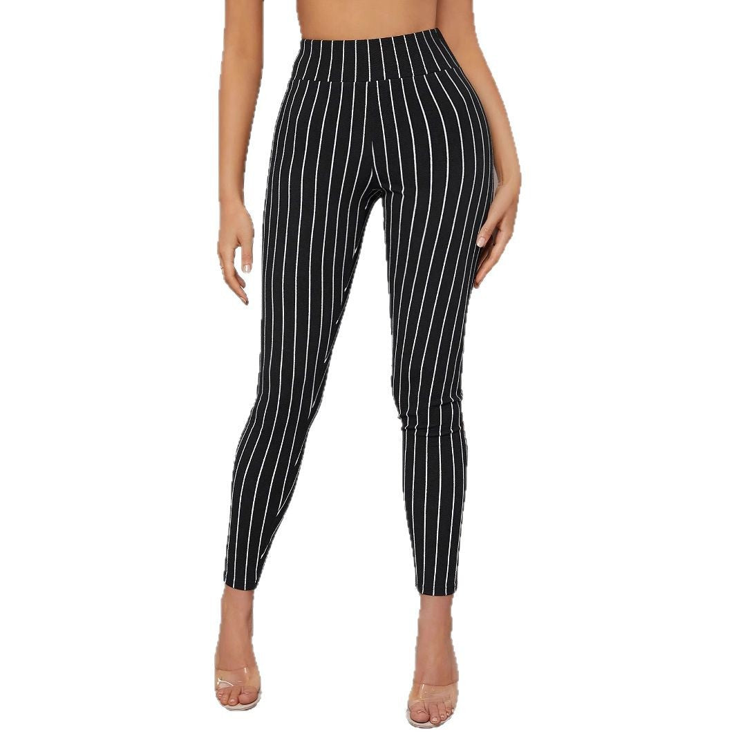Damer Højtaljede Vertikalstribede Leggings Stilla