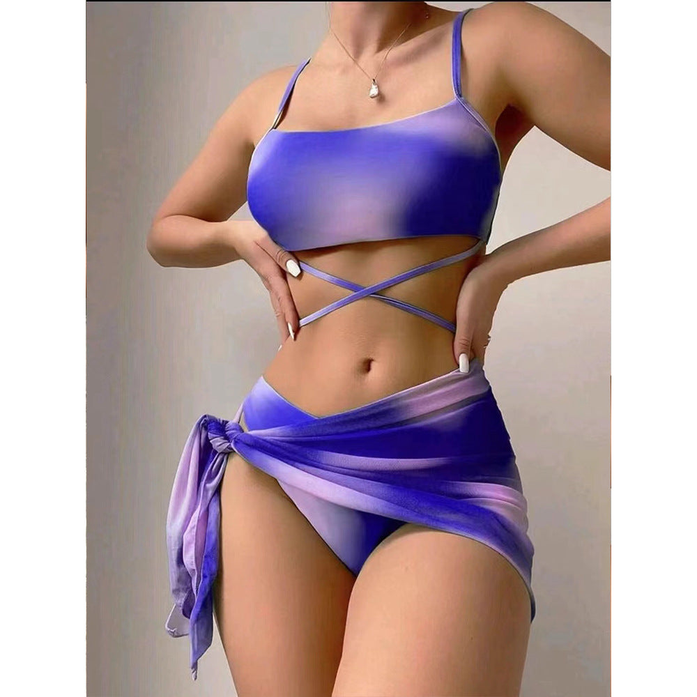 Dame Bikini-sæt med raffineret omslagsnederdel og justerbar top Stilla