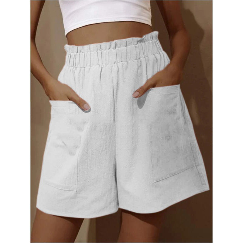 Dame bomuldsshorts med elastisk talje og praktiske lommer Stilla