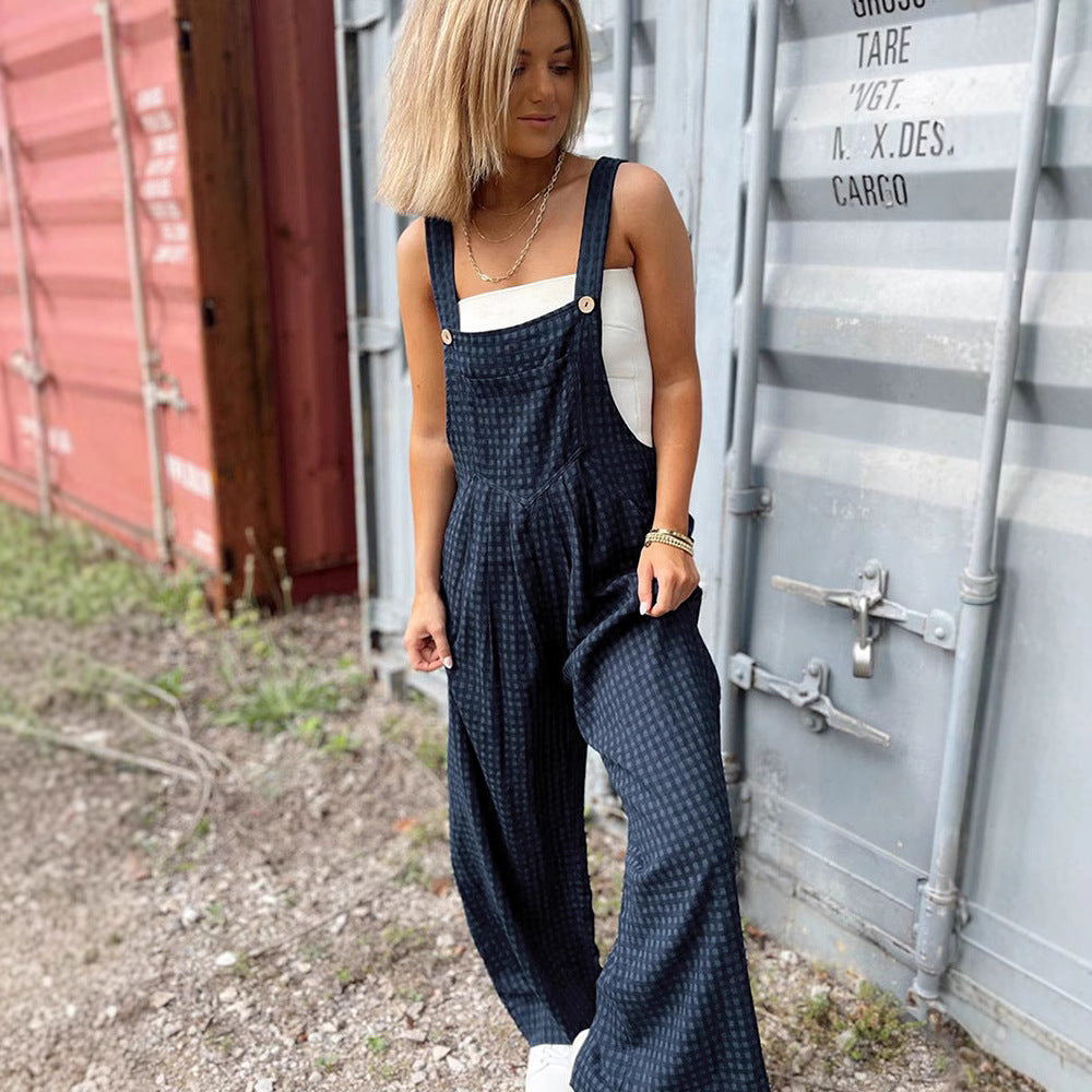 Damer Justerbare Stropper Bredben Overall Jumpsuit Stilla