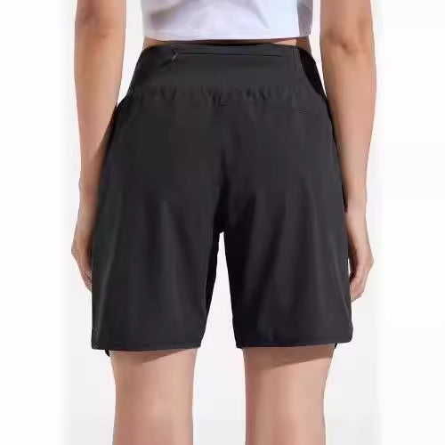 Dame Sporty Løbe shorts med sidelommer med lynlås Stilla