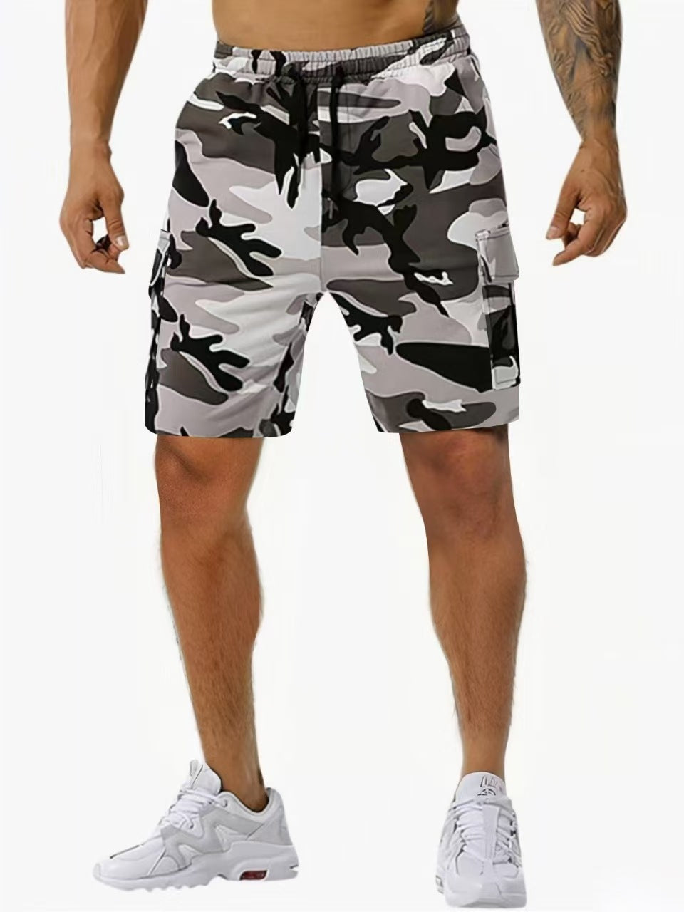 Herrer Cargo-Shorts med praktiske sidelommer og elastisk talje Stilla