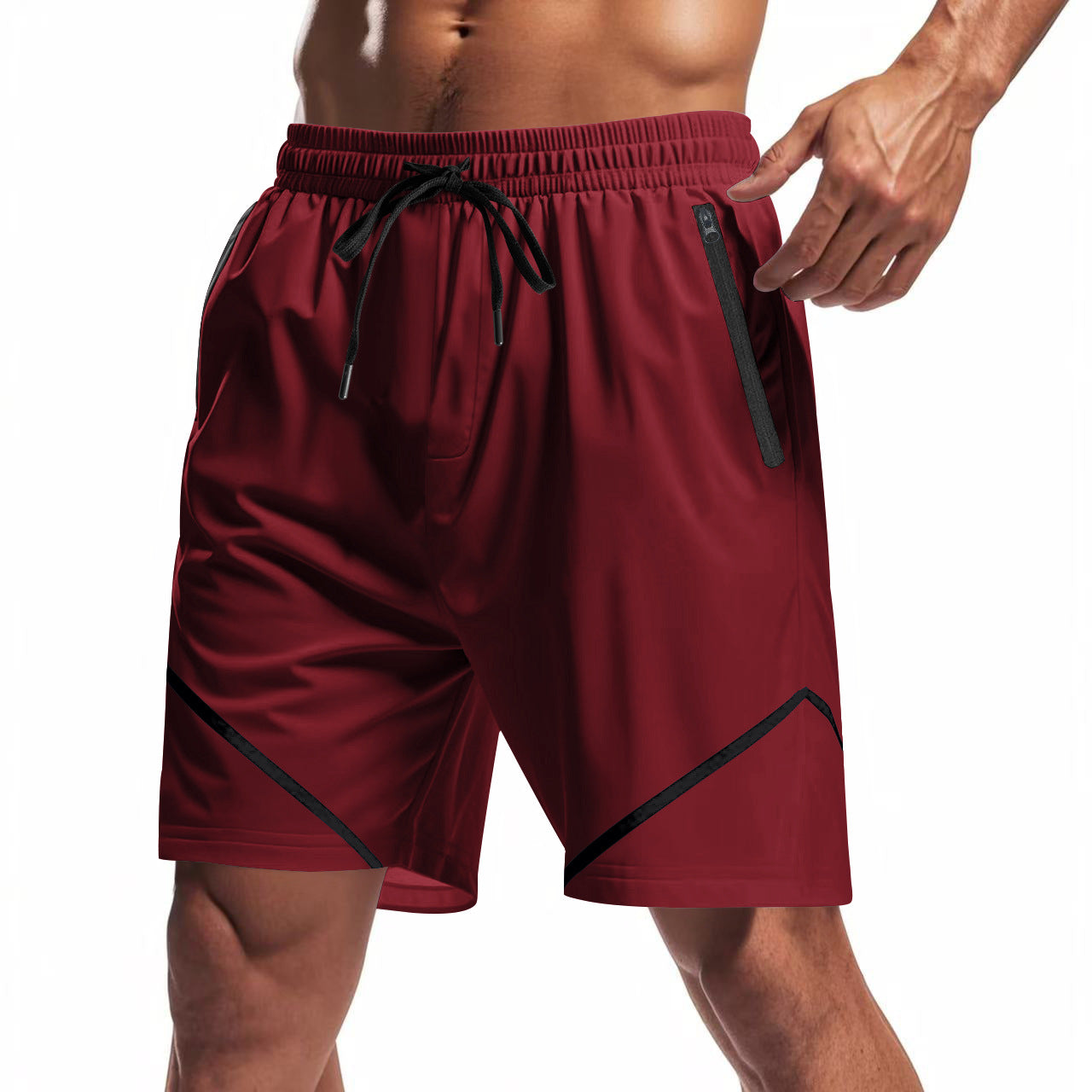 Herre sporty badeshorts med praktisk lynlås og elastisk talje Stilla