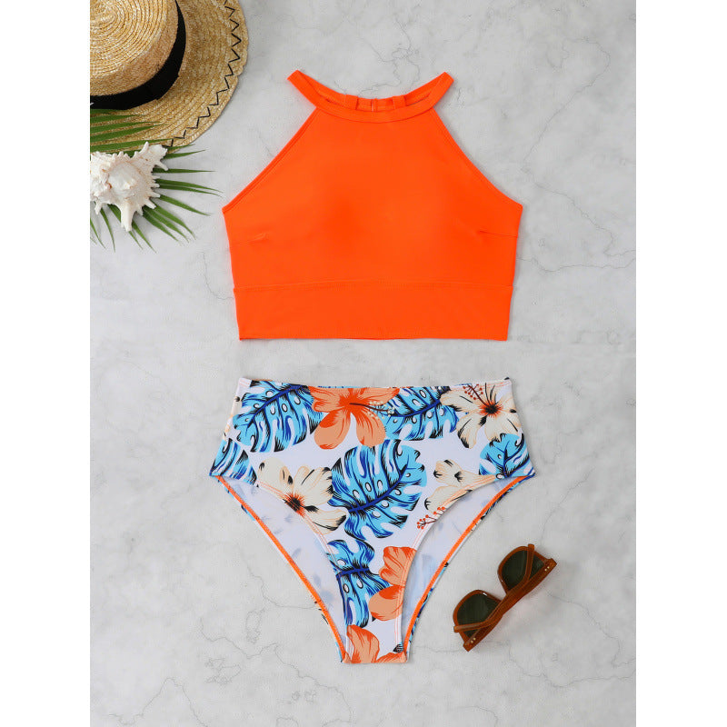 Dame bikini sæt med sporty crop top og høj talje Stilla