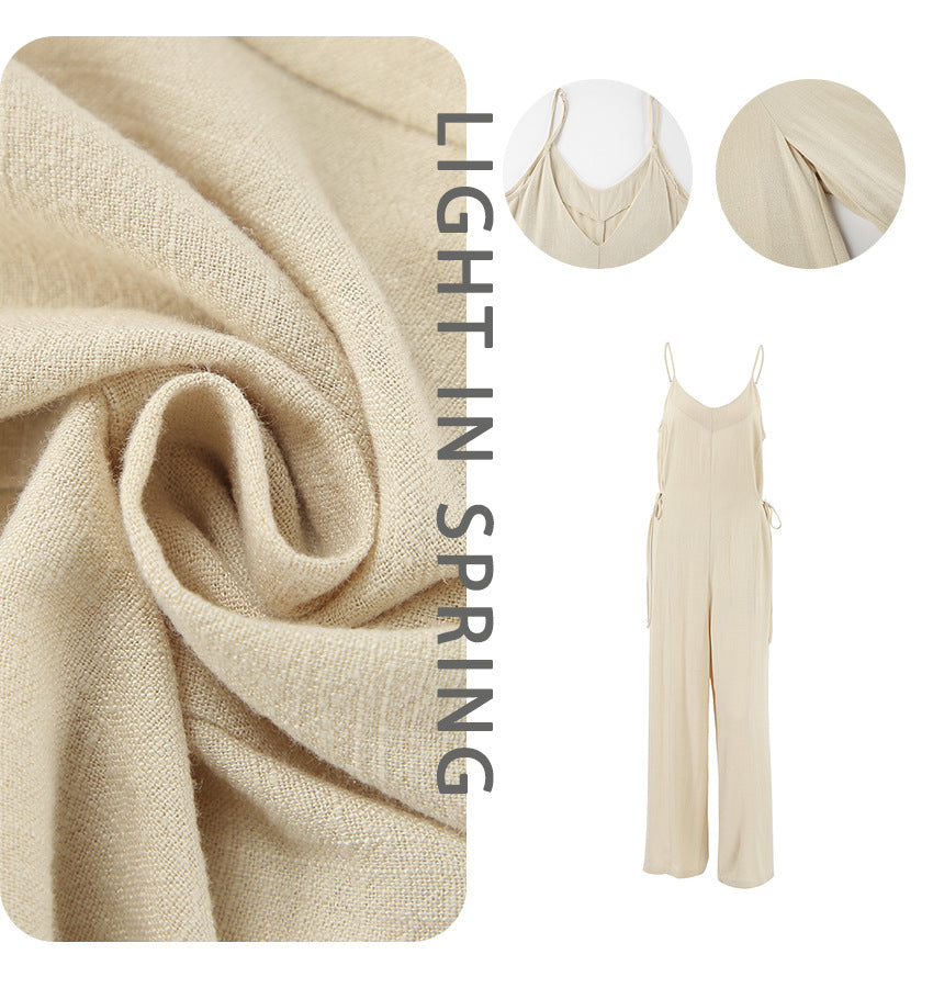 Dame jumpsuit med bred ben og justerbare spaghetti-stropper Stilla