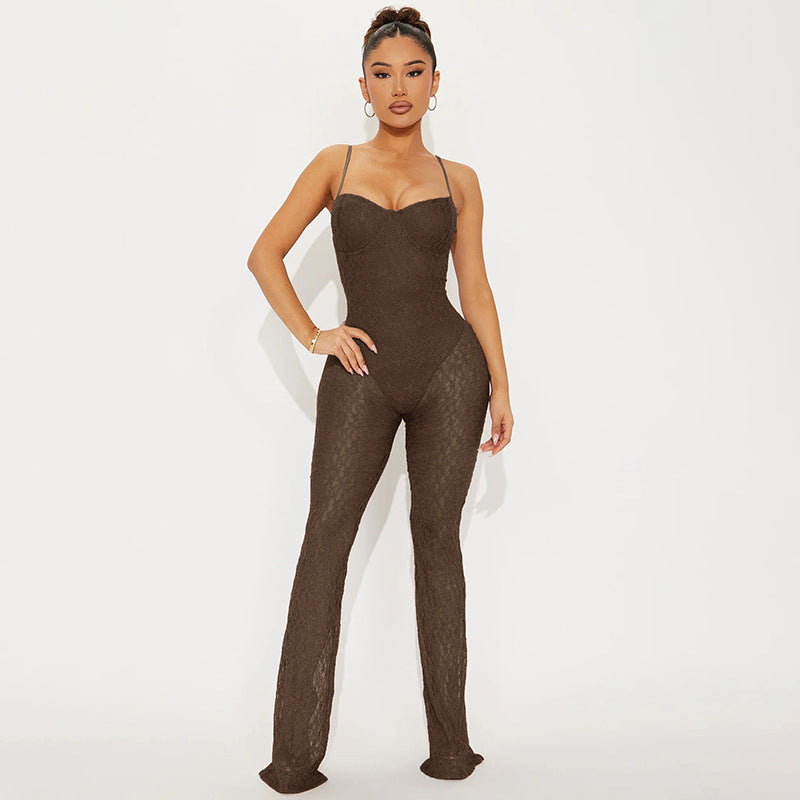 Dame Elegant Jumpsuit med raffinerede spids-detaljer Stilla