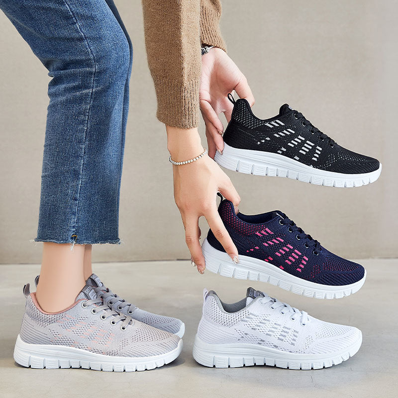 Dame Sporty Running Sneakers med åndbart mesh-design og stødabsorberende sål Stilla