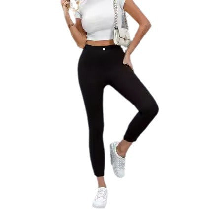 Dame Elegante og komfortable leggings med høj talje og skinnende overflade Stilla