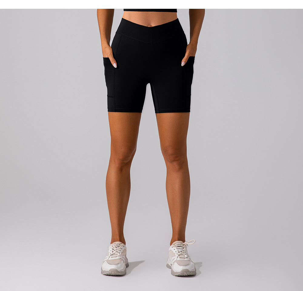 Stilla | Waist Hip Lift Fitness Shorts Dobbelt Sidet Børstet Yoga Bukser Til Kvinder, Slim Fit Sports Bukser