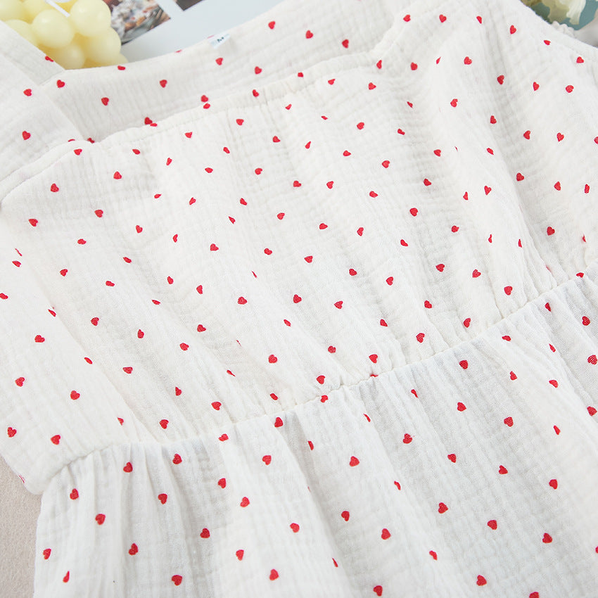 Dame afslappet sommerkjole med flæsedetaljer og elastisk bånd Stilla