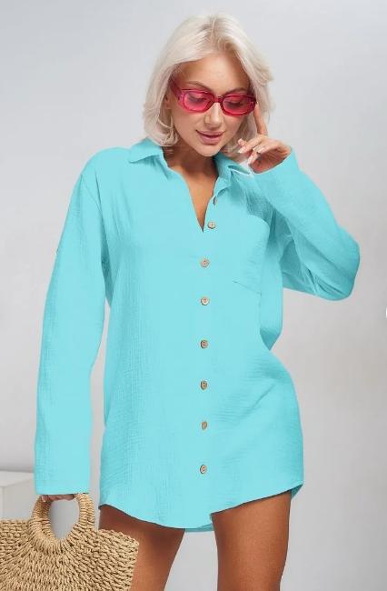 Dame afslappet sommerbluse med knapdetalje Stilla