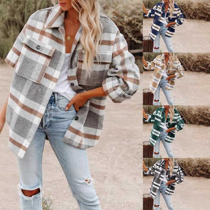 Dameternetternet Flanneljakke i lagdelt look Stilla