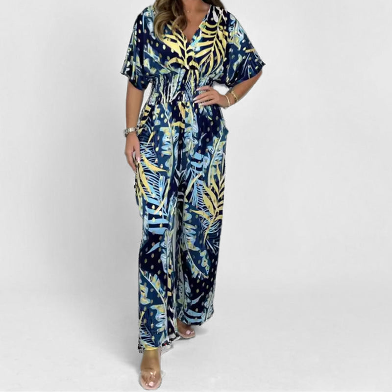 Dame fritids-jumpsuit med blomstret design Stilla