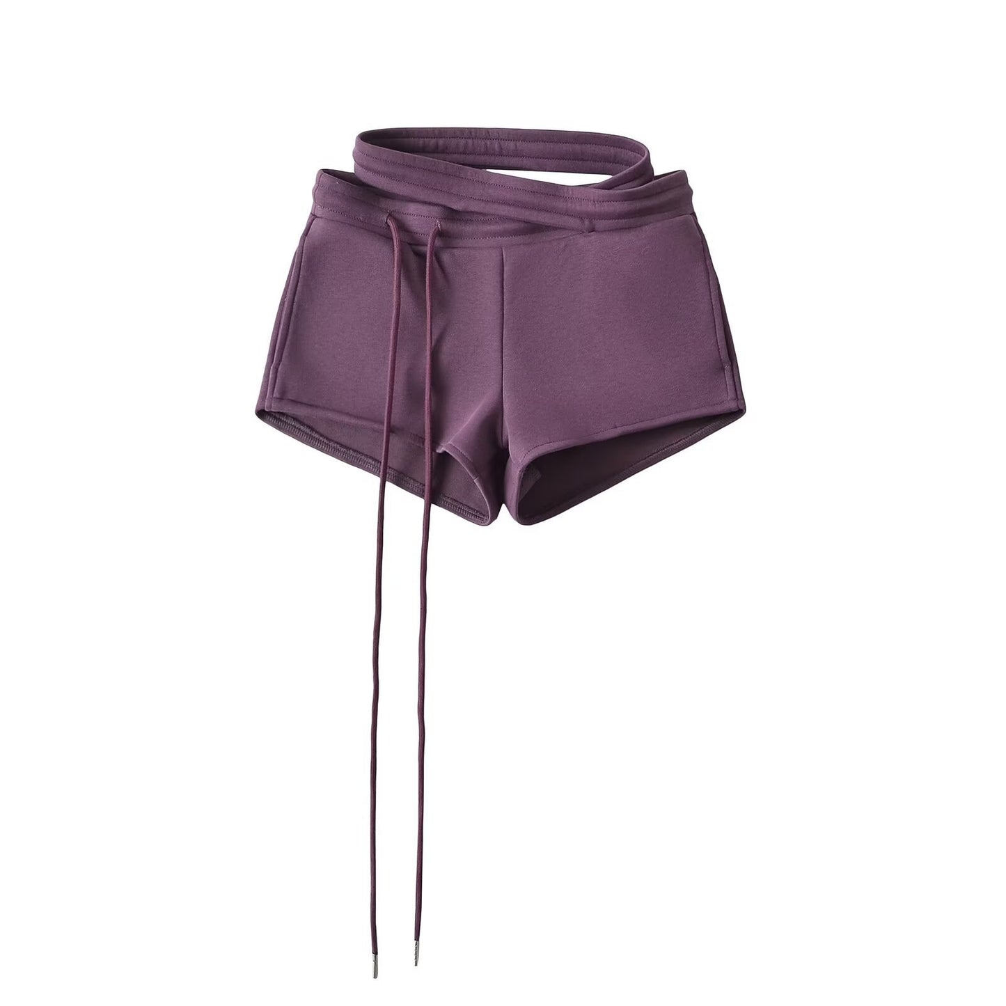 Dame Sporty Kort Shorts med innovativt indpakningsdesign og elastisk talje Stilla