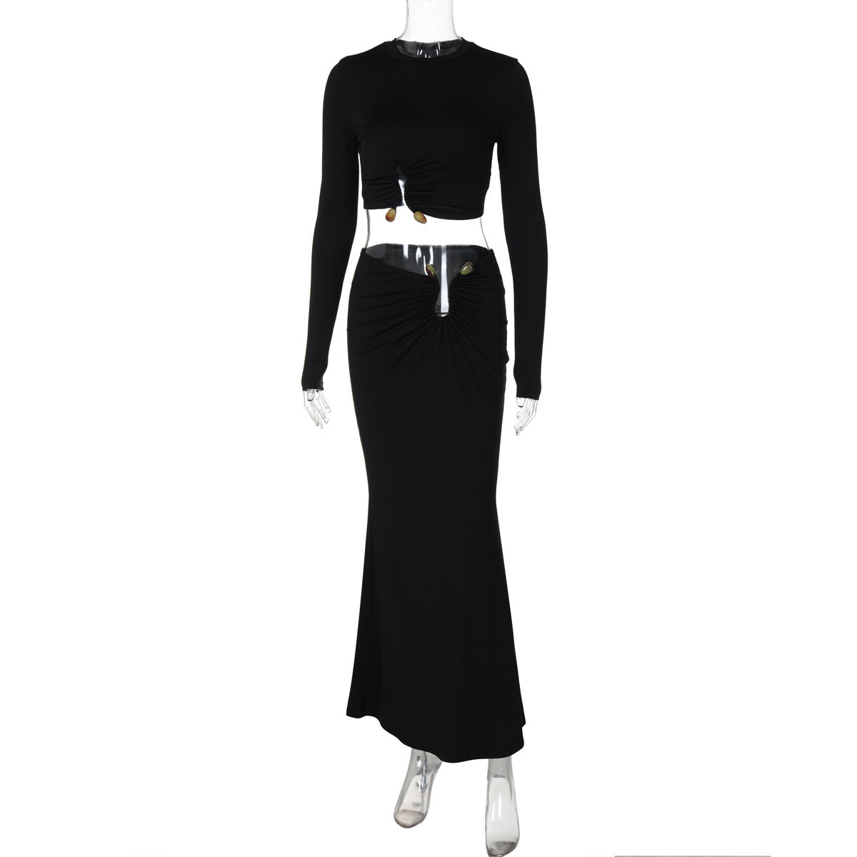 Dame Crop-Top og Nederdel med Cut-Out-Design Stilla