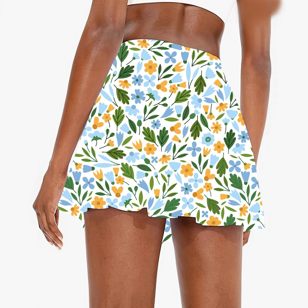 Femme Floral Print Skater nederdel Stilla