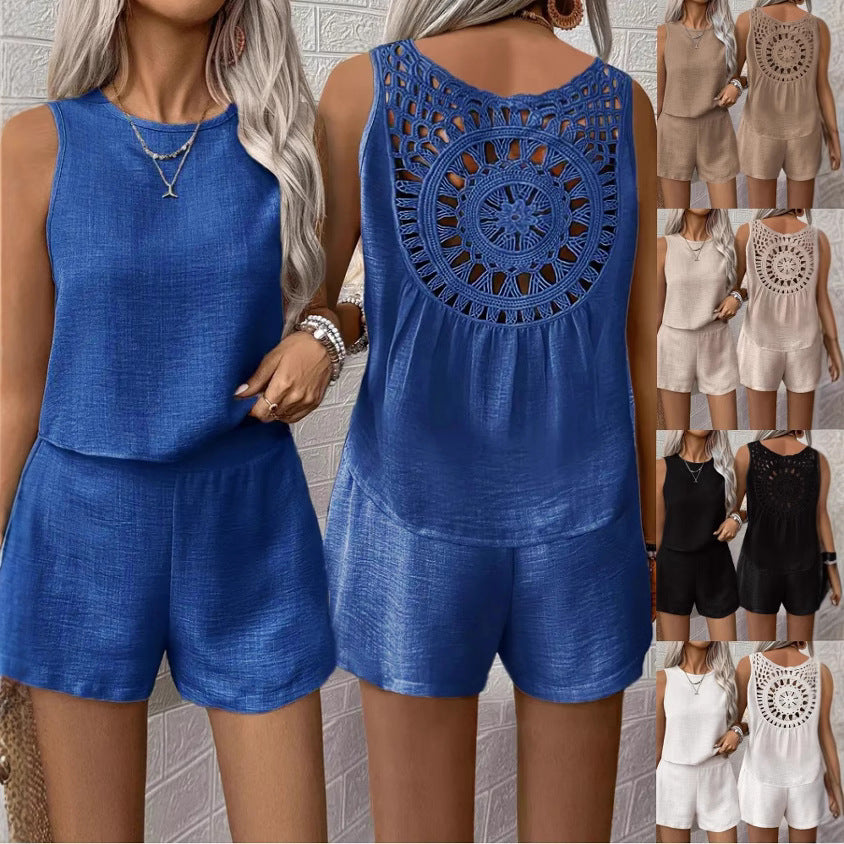Damer Hæklet ryg Casual Jumpsuit Stilla