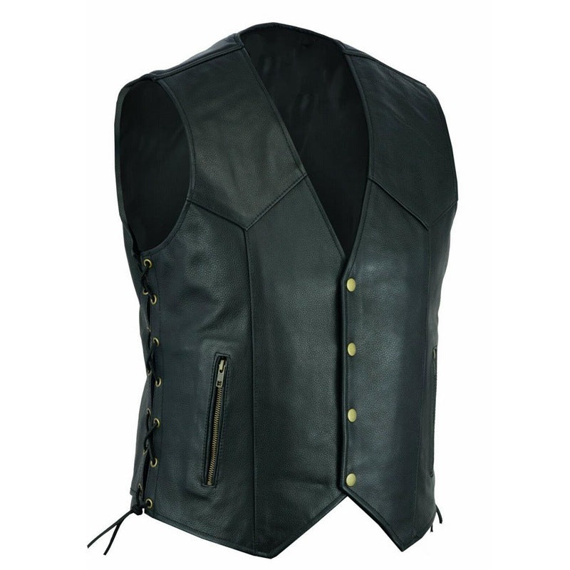 Herrer Premium Læder Motorcykel Veste Stilla