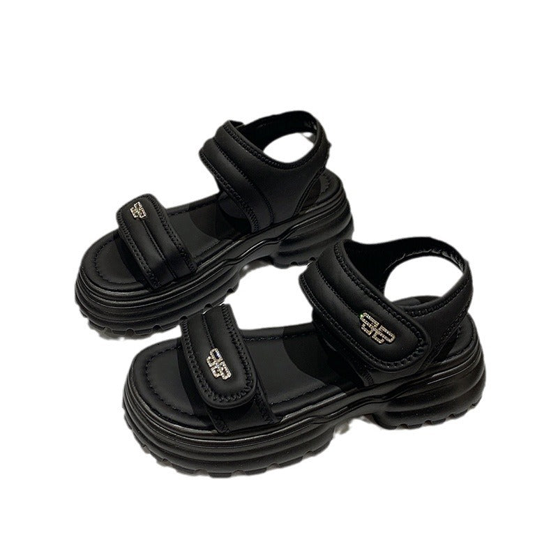 Dame Sporty Velcro sandaler med tyk sål og åndbare overmaterialer Stilla