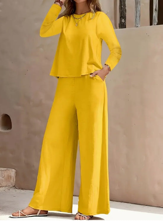 Dame afslappet oversize loungewear sæt med lange ærmer og bred pasform Stilla