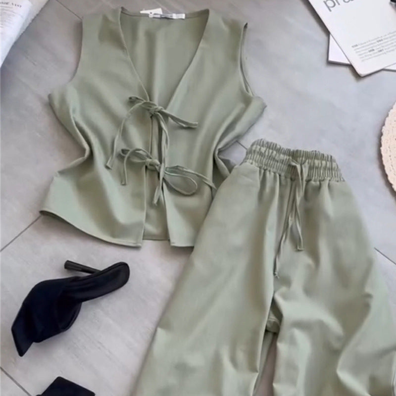 Dame afslappet to-personers jumpsuit med elastisk taljeudsmykning og ærmeløs overdel Stilla