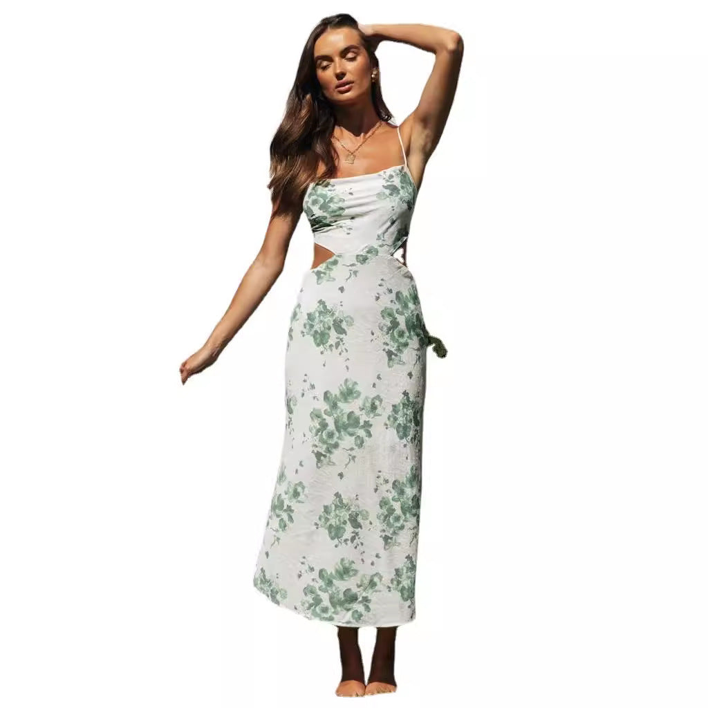 Dame Cut-Out Maxikjole med flydende silhuet og fint blomstermønster Stilla