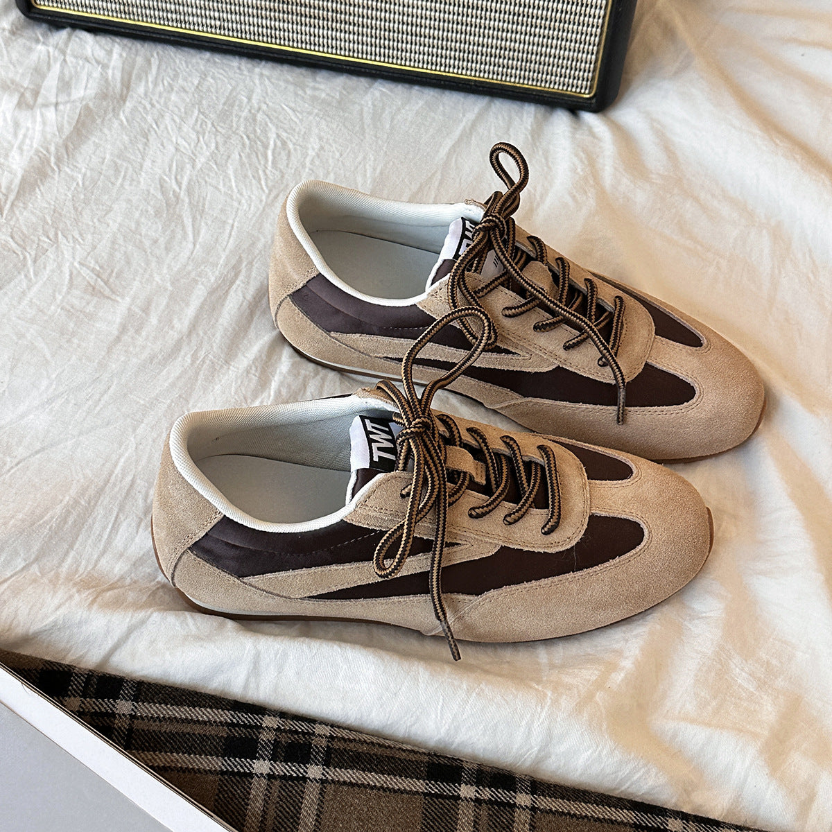 Femme SUEDE Snøre Retro Sneakers Stilla