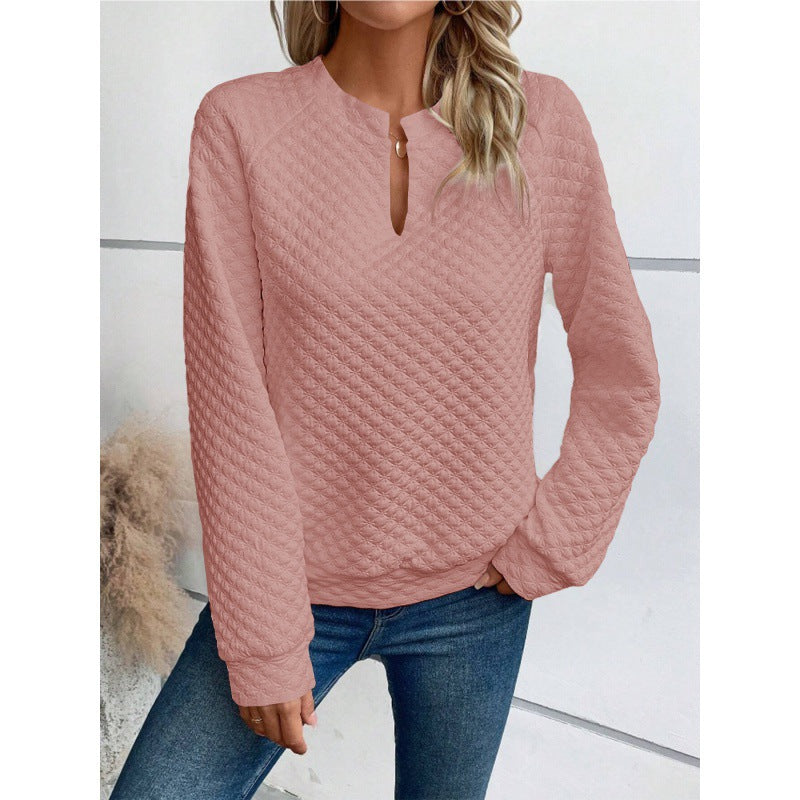 Damer quiltet pullover med slids Stilla