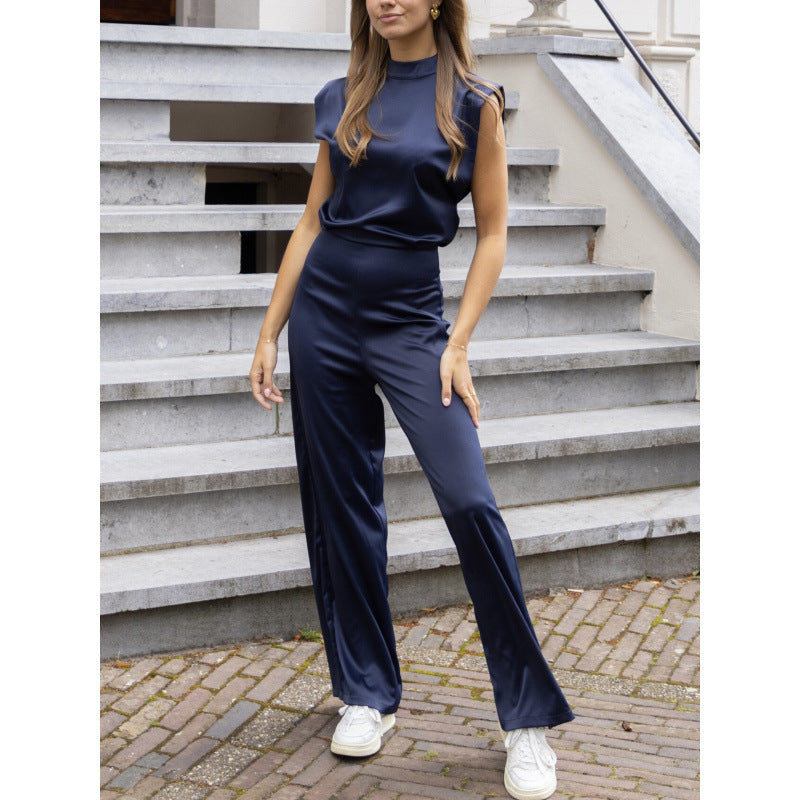 Damer elegant jumpsuit med bredt ben og ærmeløs skæring Stilla
