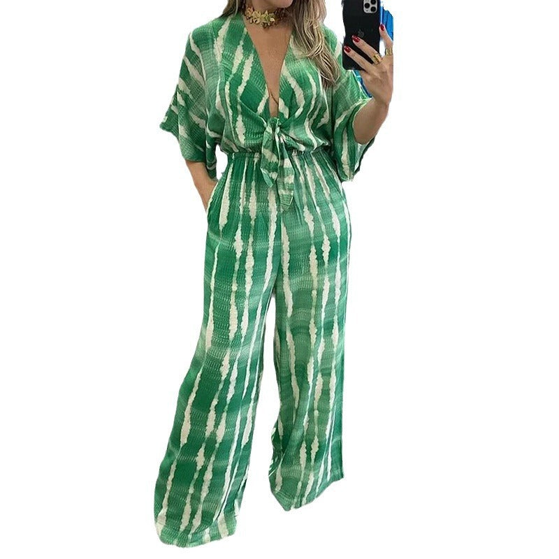 Dame afslappet jumpsuit med bredt ben og gummibånd Stilla
