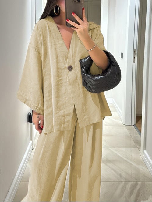 Dame afslappet jumpsuit med bredt ben og elegant snit Stilla